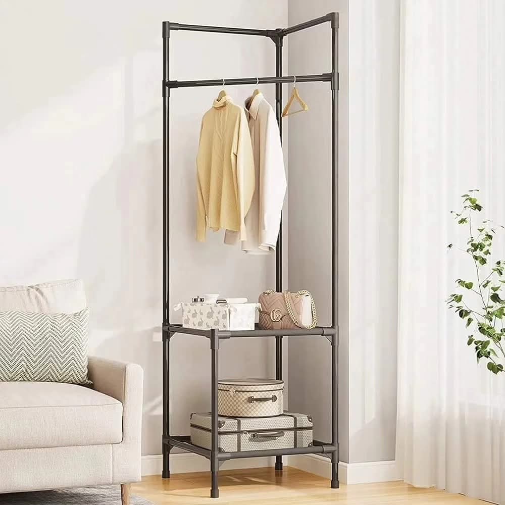 Metalni stalak za garderobu i obuću sa vješaonikom