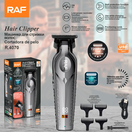 RAF – Profesionalna mašinica za šišanje (7200 RPM, LCD, 1200mAh)