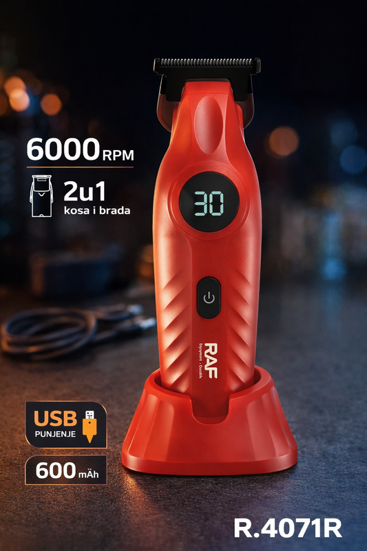 RAF R.4071R profesionalna bežična mašinica za šišanje – 2u1