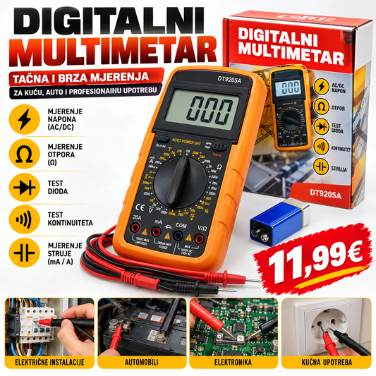 Digitalni multimetar – precizno mjerenje za kuću, auto i elektroniku