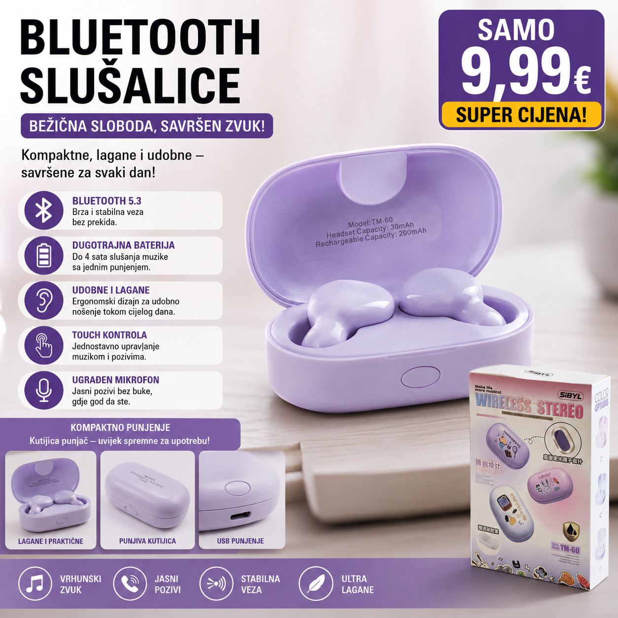 Bluetooth slusalice