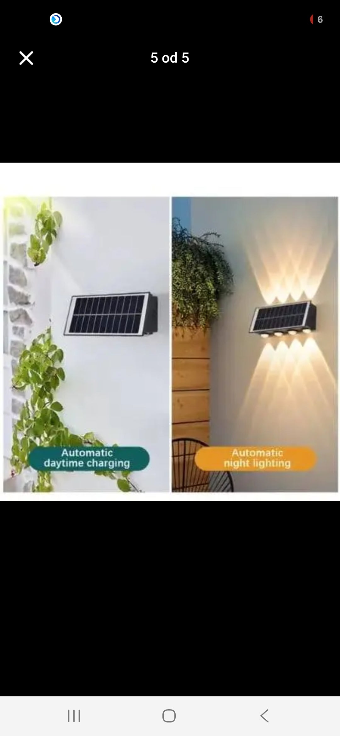 Solarna zidna lampa – LED osvjetljenje, automatsko uključivanje, IP65