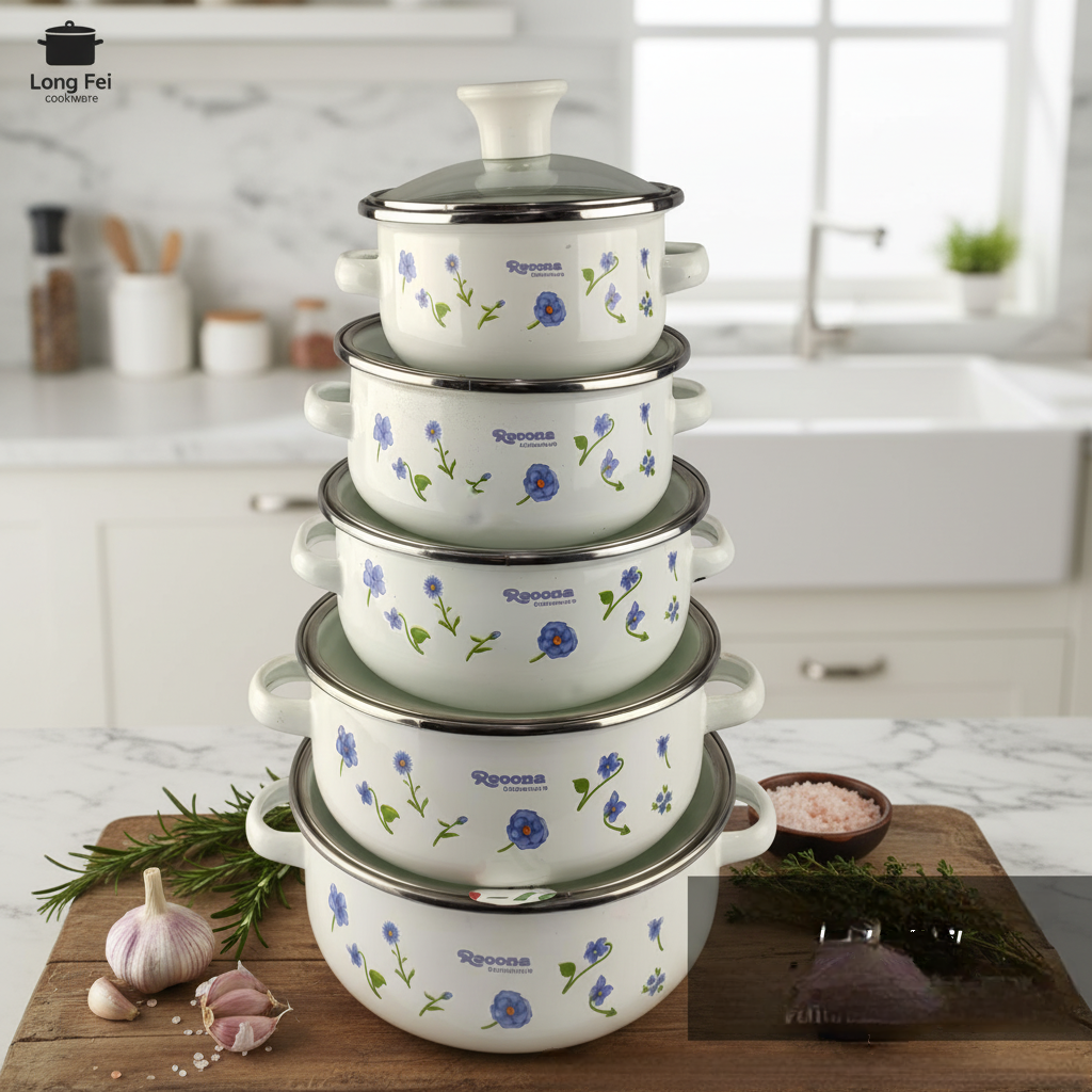 Set Emajliranih Šerpi (5 komada) – 16/18/20/22/24 cm