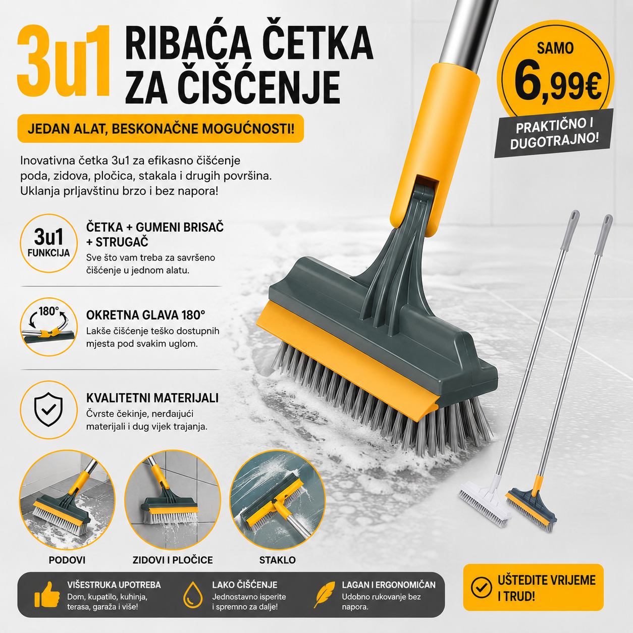 3u1 ribaća četka za čišćenje