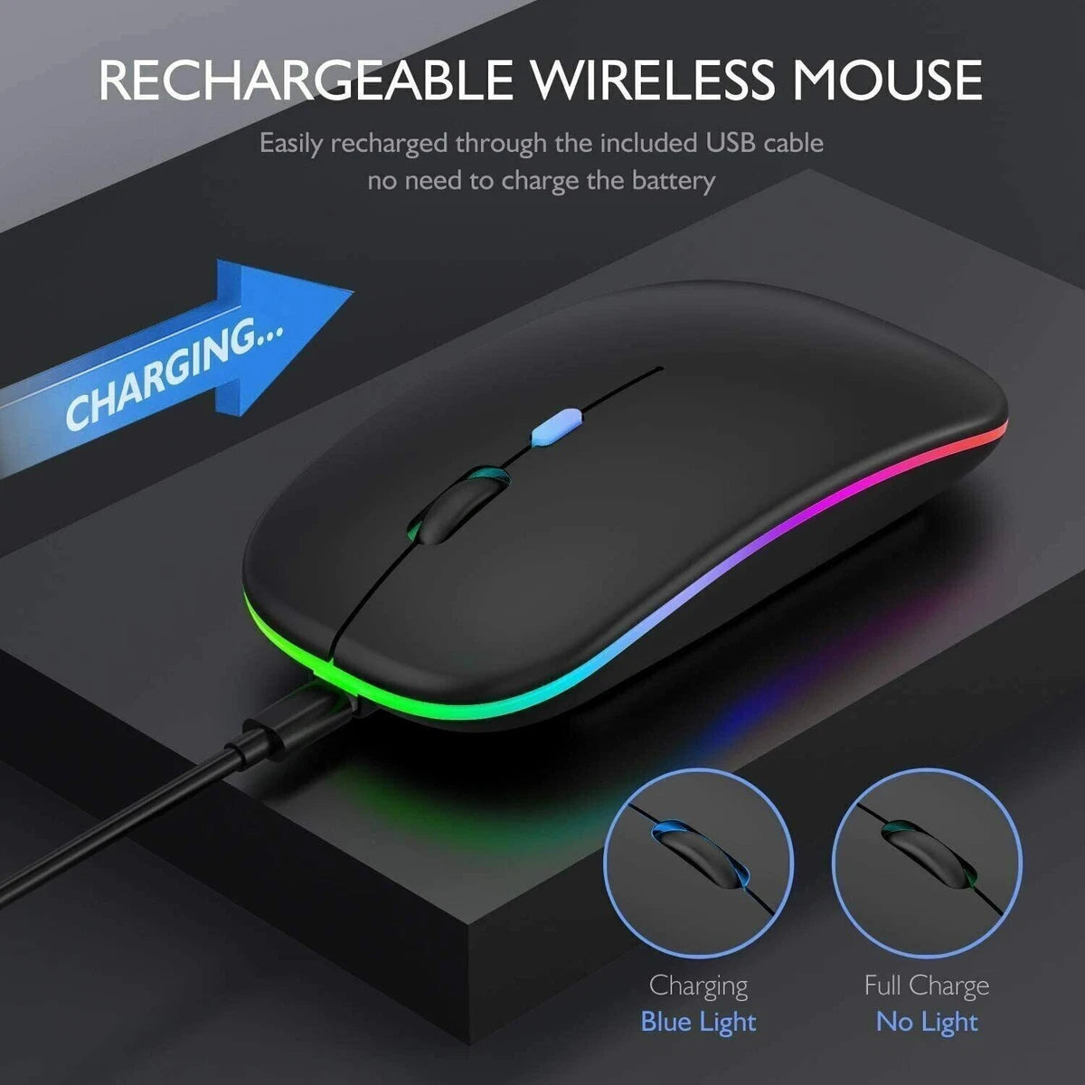 Bezicni RGB mis – Bluetooth + 2.4 GHz (Punjivi)