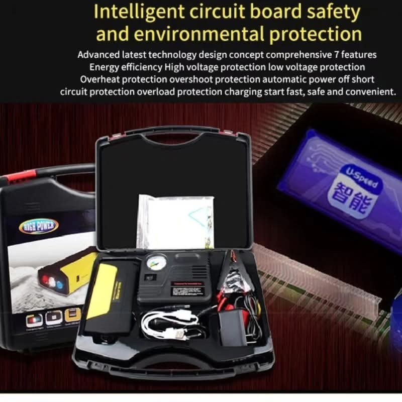 Jump Starter 3u1 višenamjenski set starter za akumulator i kompresor za auto velike snage
