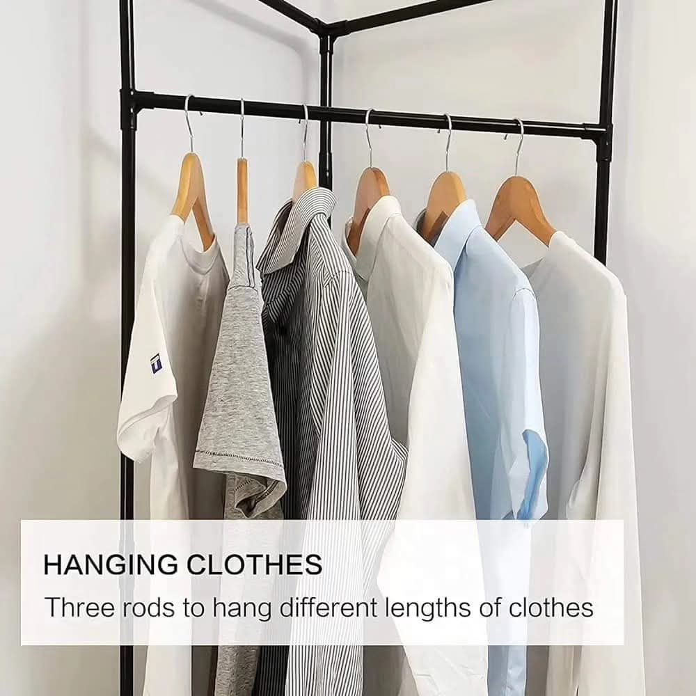 Metalni stalak za garderobu i obuću sa vješaonikom