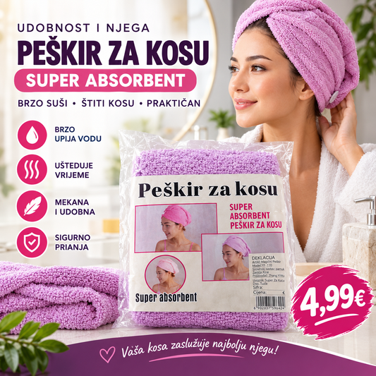 Peškir za kosu – SUPER ABSORBENT