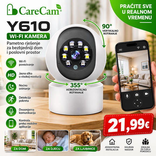 CareCam Y610 Wi-Fi kamera – pametan nadzor doma i poslovnog prostora